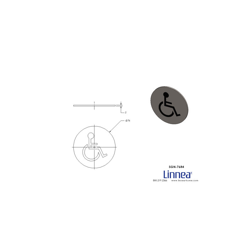 Round Restoom Door Sign by Linnea