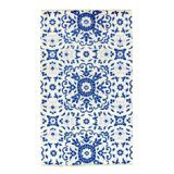 Luthan Cotton Oriental Area Rug in Blue