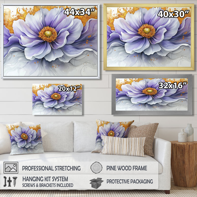 Éclat moderne de Dahlia I - art mural Dahlia, H 16 po x l 32 po, Reproduction encadrée d'une seule photo, Noir