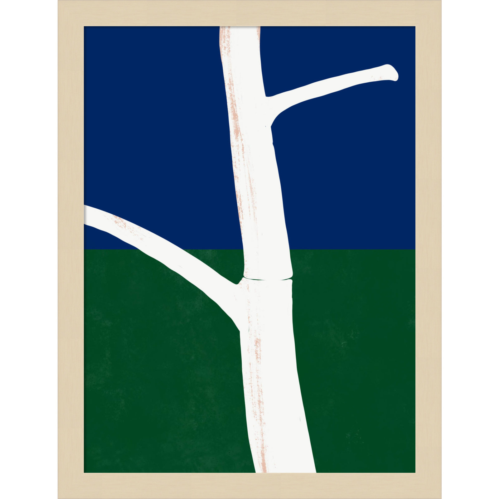 White Bark Print by Little Dean, White Framed, 17" H x 13" W
