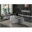 Table basse yukino gris ultrabrillant et finition chromée