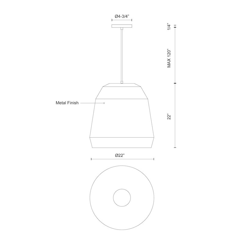 Sedona 1 - Light Pendant, Gray, 22" H x 22" W x 22" D