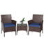 Ensemble de conversation bistro en osier tissé à la main 3 pièces avec coussins pour balcon, porche et petit patio-41630852-41630851