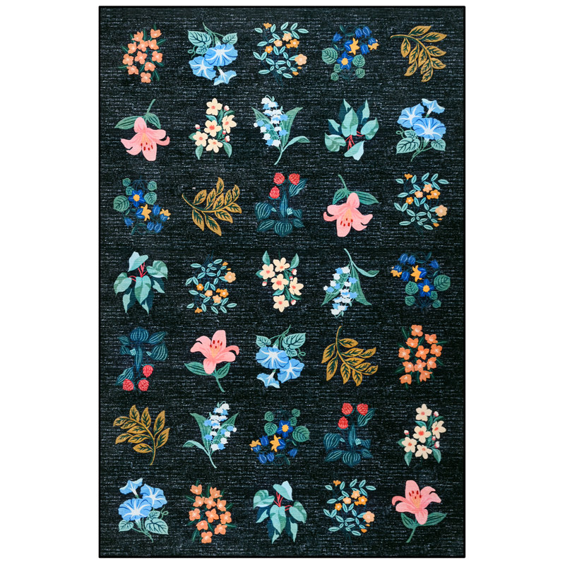 Straub Large Floral Fashion Rugs Living Room Rug Washable Bedroom Rug Non-Slip Colorful Vintage Accent Floor Carpet For Home Decor
