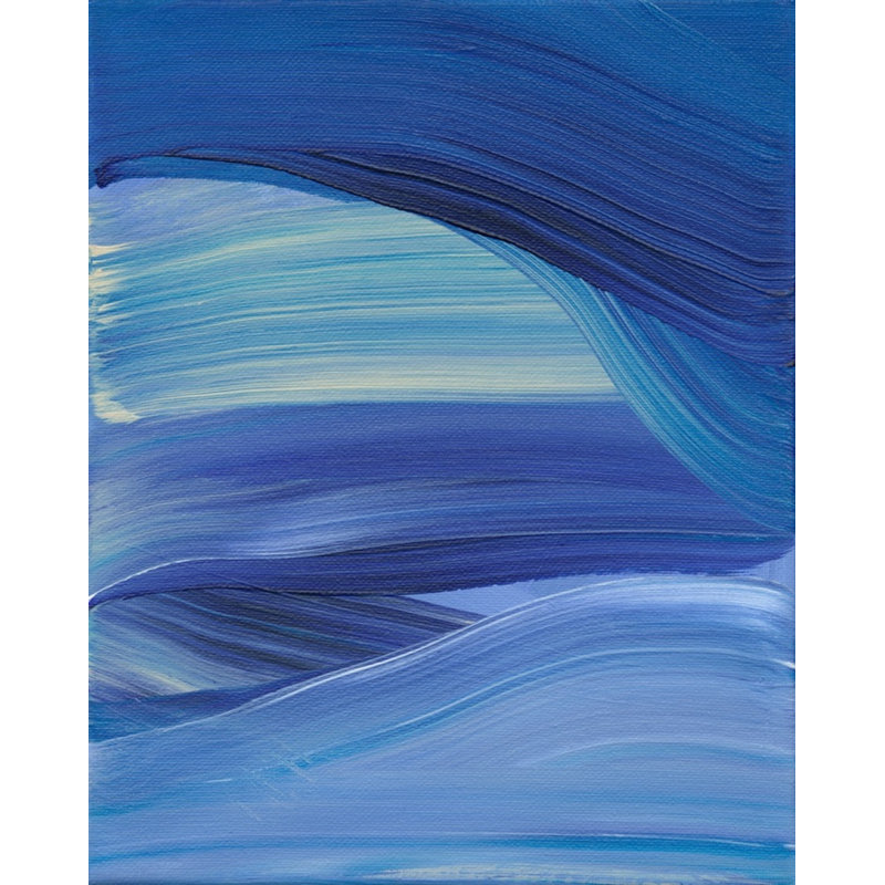 Blue Wave 1 Print by Daph Haus, Oak Single Picture Framed