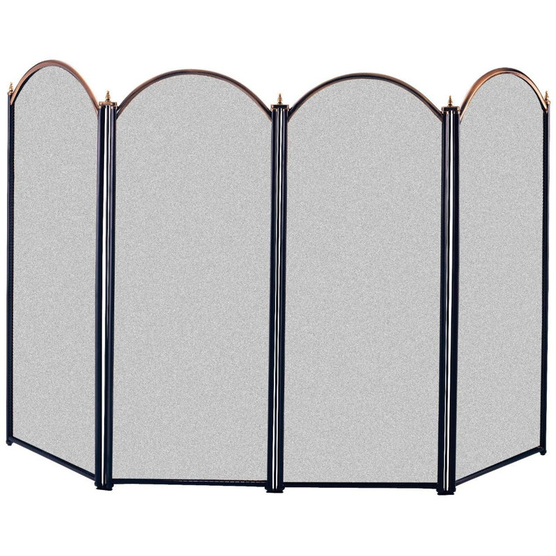Mathew 4 Panel Brass Fireplace Screen