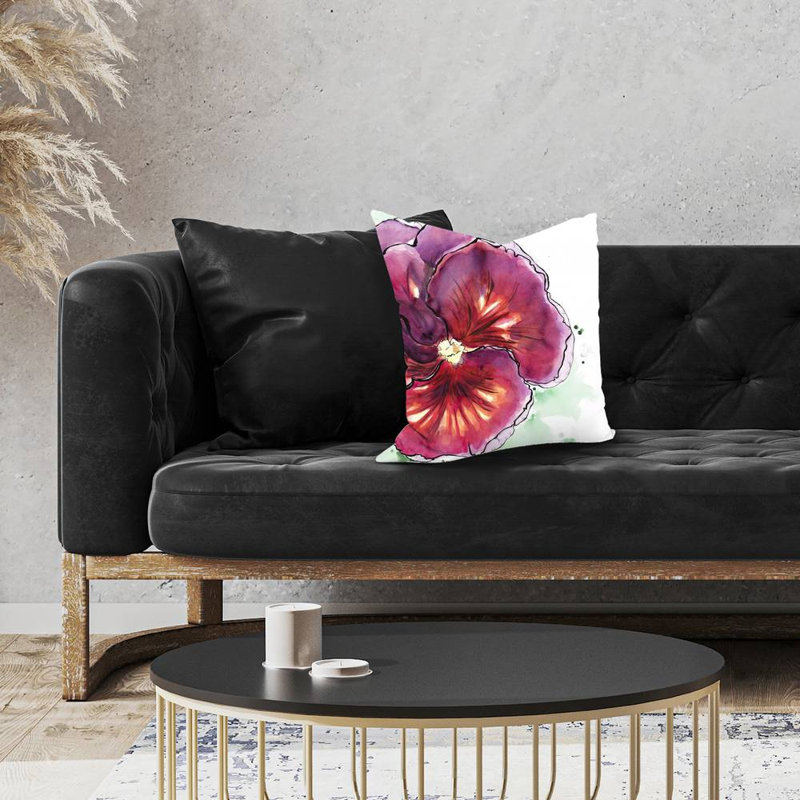 Blossoming orchid with wavy petals - 18"x18" Throw pillow cover - Poly twill - Print on demand