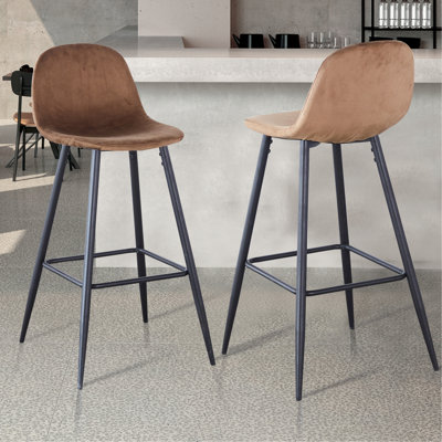 Deux tabourets de bar, tabouret de bar moderne avec dossier et pieds en métal