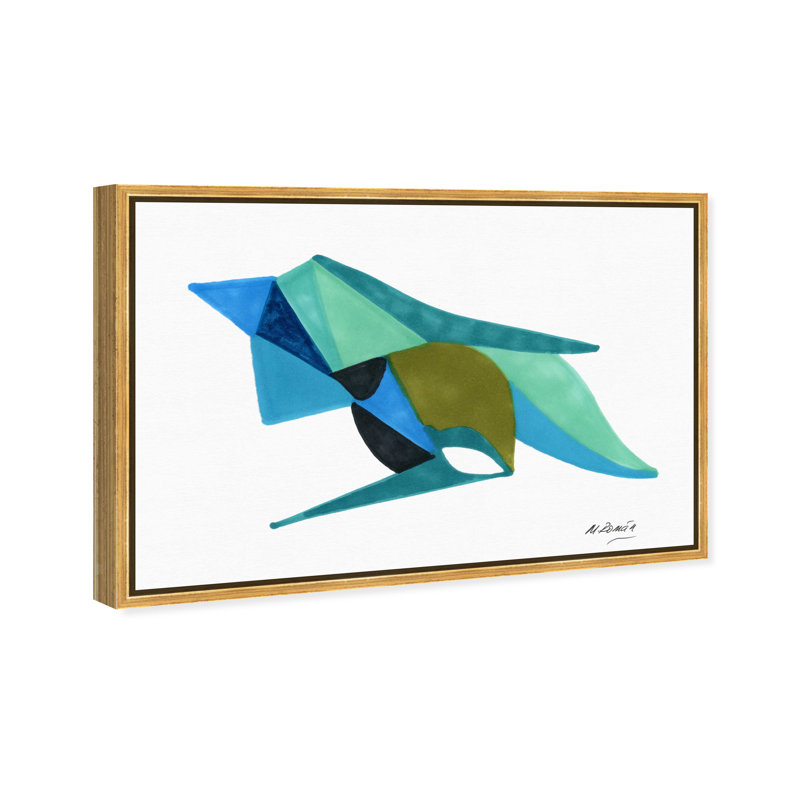 Manuel Roman - Azules Y Aquas Print by Oliver Gal, 17"H x 25"W, Gold Floater Frame