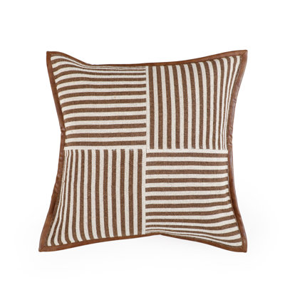 Kora Brown Cotton Jute Throw Pillow