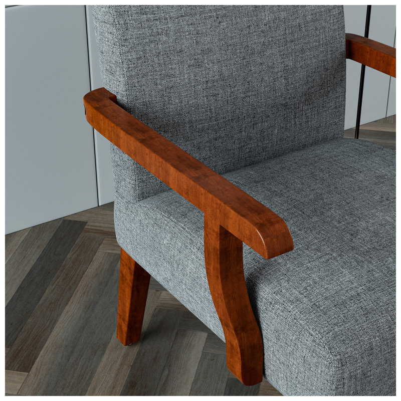 Ensemble de 2 chaises avec accoudoirs en tissu gris l 18,7 po x P 25,98 po x H 32,28 po Avery, Dark Grey