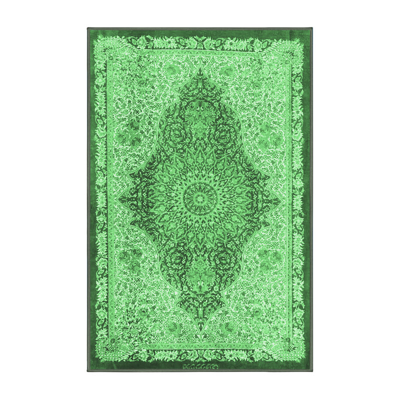 Tapis lavables à la machine traditionnel vert émeraude 4768, Rectangle 2 pi x 3 pi