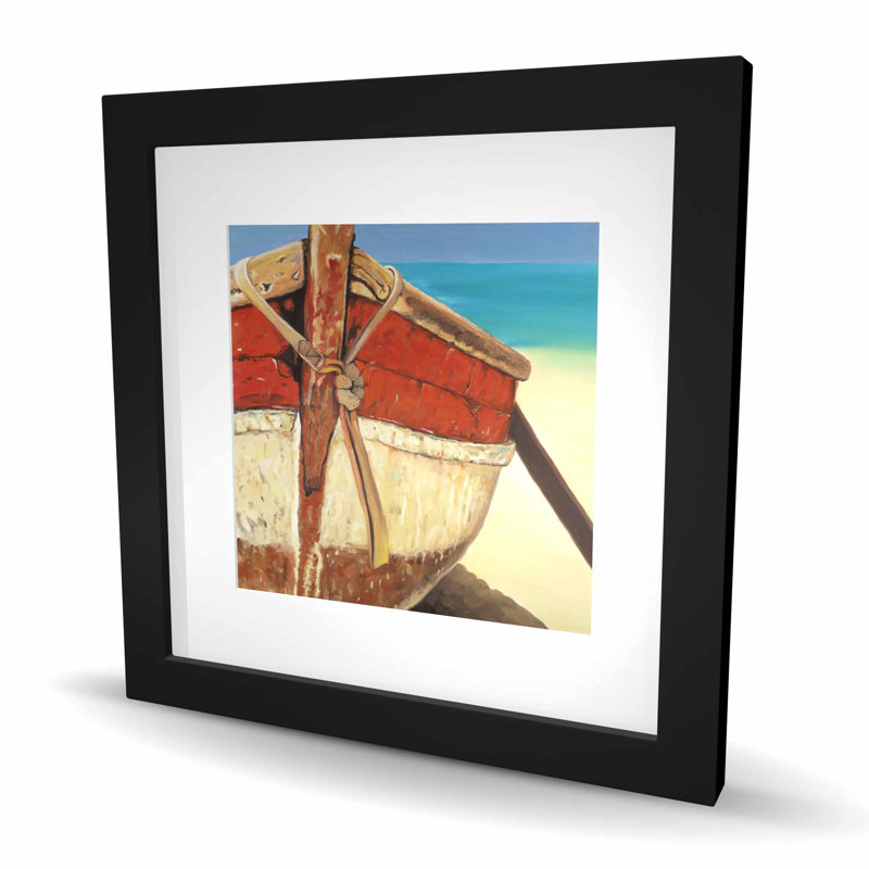 «Tied Up Rowing Boat - Still Life», reproduction d'art encadrée