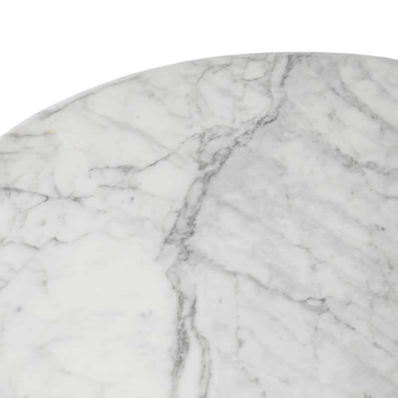 Stuart Marble Coffee Tables-White Calacatta Marble, Aged Belgium Bleach/White Calacatta Marble