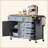 Kitchen Island With Drop Leaf, Embossed Texture Kitchen Island On Wheels With Spice Rack, Towel Rack, 2 Doors And 5 Drawers, Kitchen Storage Cart With Adjustable Shelf For Kitchen-1111519625
