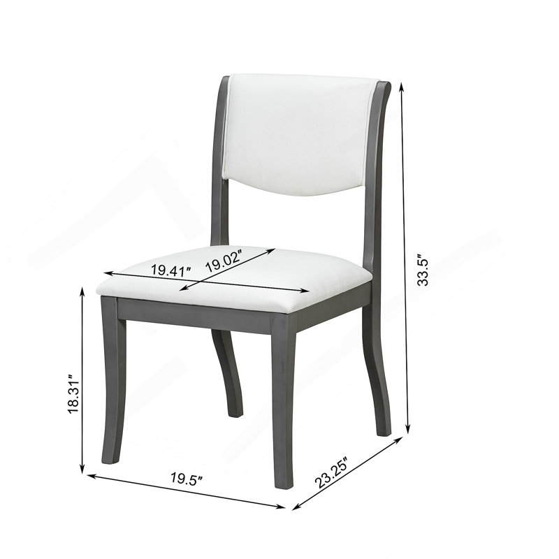 Ensemble de 2 chaises de salle à manger rembourrées avec finition chêne gris, Gris