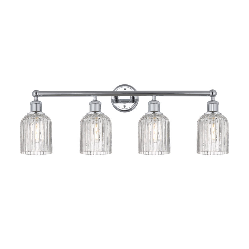 Fiennes 4 - Light Dimmable Vanity Light, Polished Chrome, Clear
