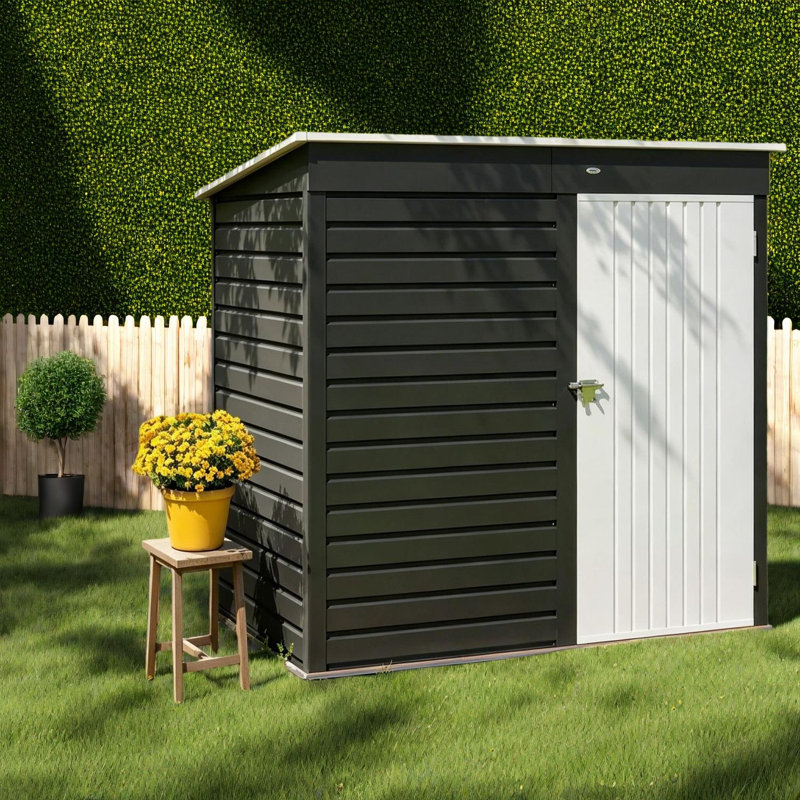 Sturdy Storage Sheds, 6 X 4 Ft Metal Modern Compact Backyard Organizer