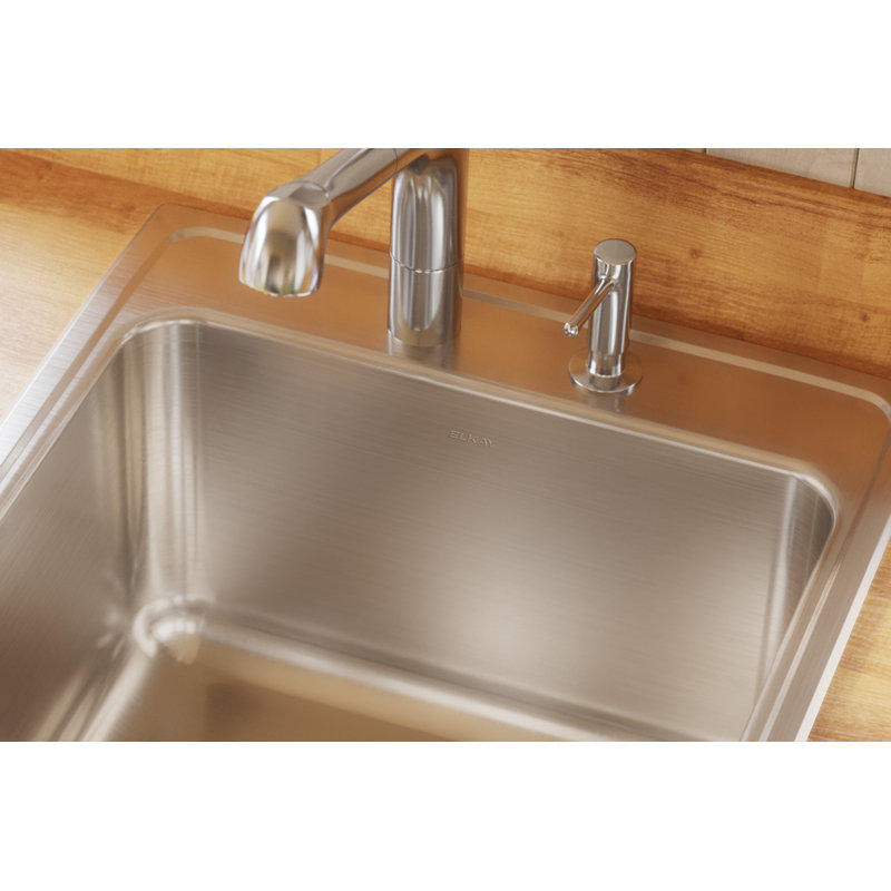 Lustertone 22" L x 22" W Drop-In Kitchen Sink, 2 hole