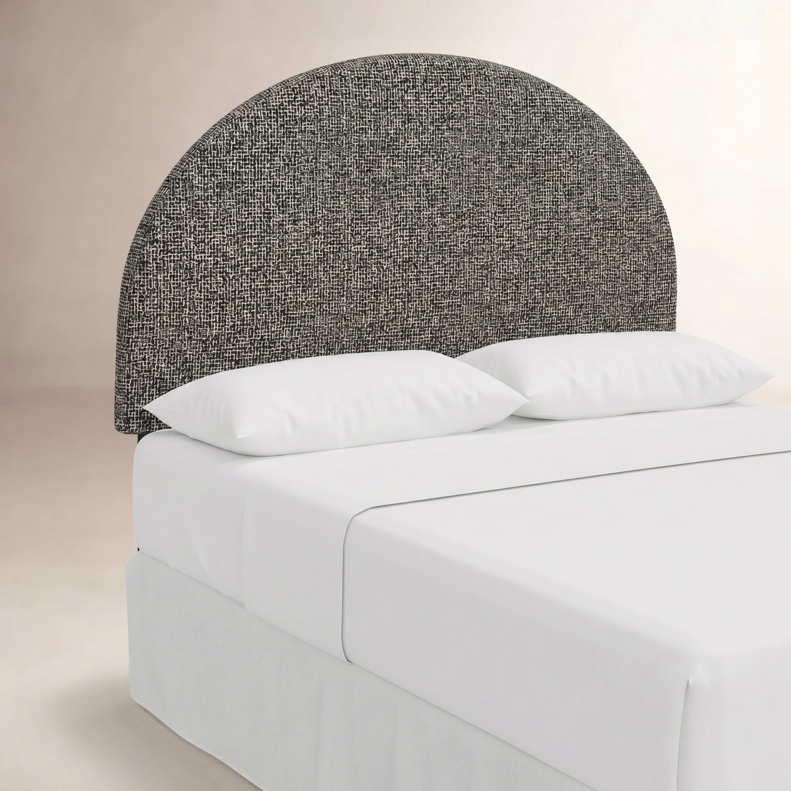 Fabria Upholstered Headboard, Modern Pepper Tweed, King