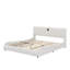 Lit plateforme tapissier opulent en similicuir avec tête de lit épaisse, haut-parleurs Bluetooth intégrés et éclairage à DEL RVB-499824978-499824976
