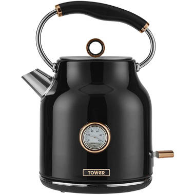 Tower T10074BLK Ash Rapid Boil Pyramid 1.7L Kettle - Black