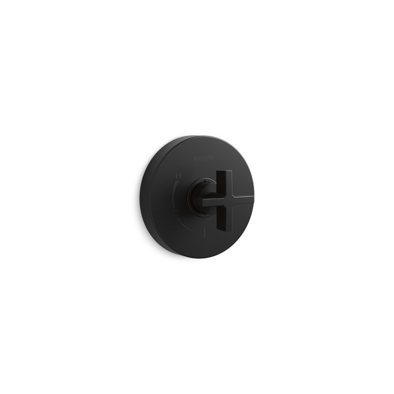 One™ Pressure Balance Trim, Cross Handles, Matte Black