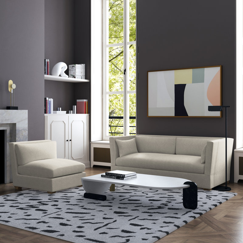 Rivington Flare Square Track-Arm Sofa, Weathered, 31" H x 84" W x 37" D, Box Weave Linen Oyster