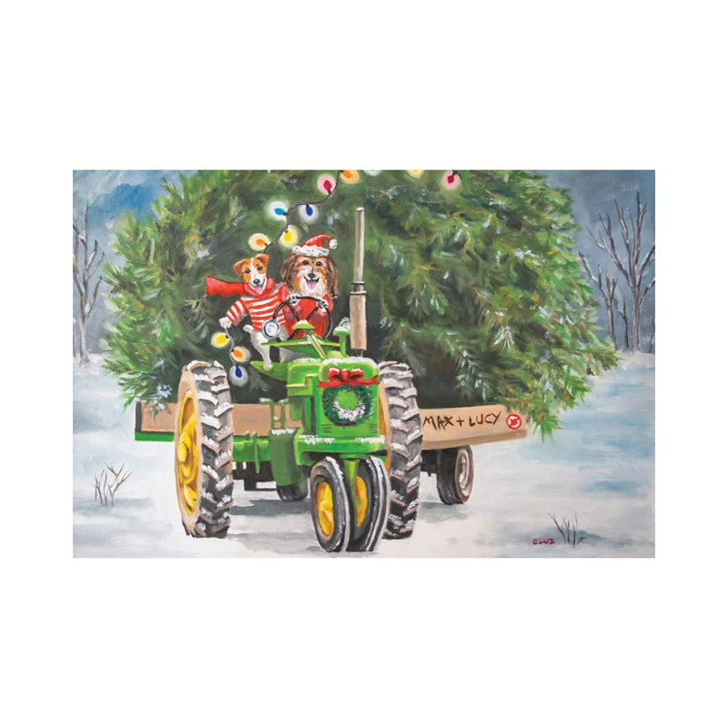Max And Lucy's Tree Farm by Carol Luz - Gallery-Wrapped Canvas Giclée on Canvas, 20.32 cm H x 30.48 cm W, Canvas