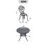 Ensemble 3 pièces de mobilier de salle à manger en fonte d'aluminium toutes saisons avec cadre noir-1448763074