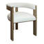 Chaise rembourrée ivoire et brune-1112046066