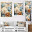 «Mums White and Blue Elegance III», reproduction sur toile-97064115-97064124