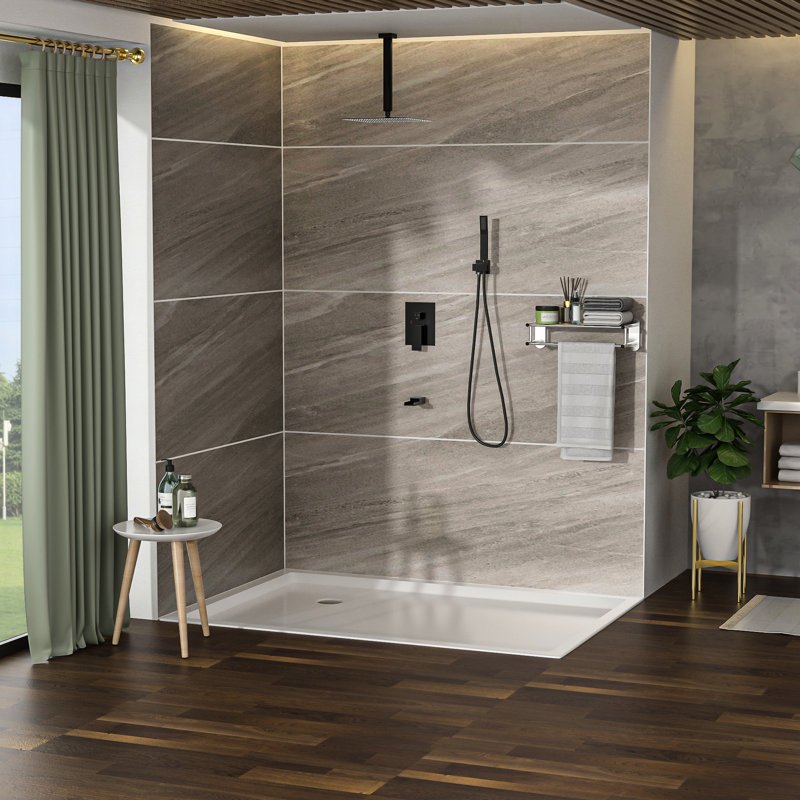 Système de douche à pluie 16 "avec bec cascade - baignoire au plafond bronze à main et tête à 3 fonctions