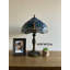 Lampe de table Hafiz Tiffany libellule en verre coloré bleu base en alliage de zinc H 19 po x l 12 po