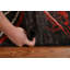 Tapis noir en laine noué à la main de conception unique 3 pi 10 po x 4 pi 9 po New Age