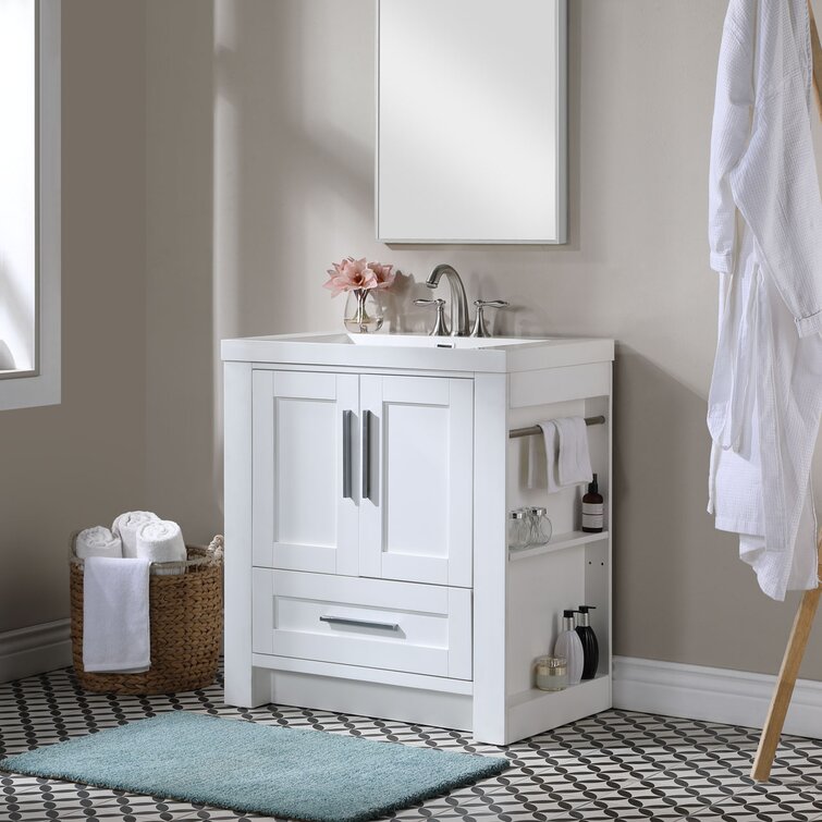 Ronning 30 Bathroom Vanity with Single Sink-Combination Under Counter Sink and Storage Cabinet Vanity Winston Porter Base Finish: White