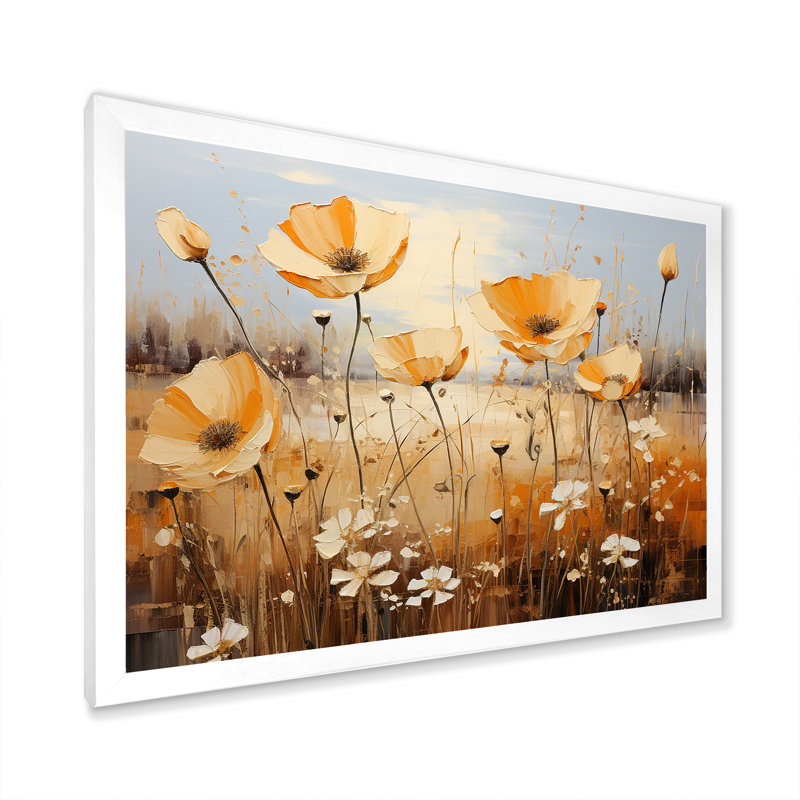 «Beautiful Warm Warm Field II», reproduction sur toile, Cadre simple blanc, H 34 po x l 44 po x P 0,5 po