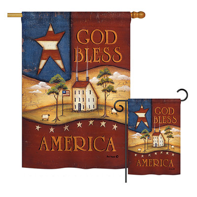 Barlowe Double Sided Polyester Independence Day Garden Flag