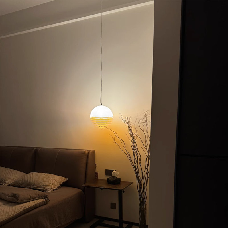 Luminaire suspendu en verre orange médiéval avec sources de lumière