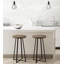17 Stories Zia - Tabouret rond 13 x 13 x 25 naturel et noir
