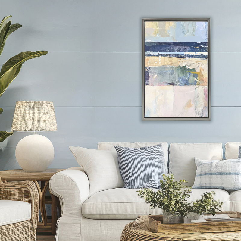 Cadre flottant nautique Echoes of Light, design par Raymond Powers, H 31 po x l 21 po, Cadre flottant gris lustré