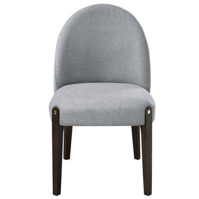 Of 2 Contemporary Gray Fabric Chairs - Finish Legs, Foam-padded Seating, Spot Clean, 21" W X 25" D 35" H 2 Seat Dining Composite Foam Padding, Modern Design,