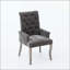Chaise rembourrée d'appoint en chenille avec pieds courbés en bois massif-133234518-133234517