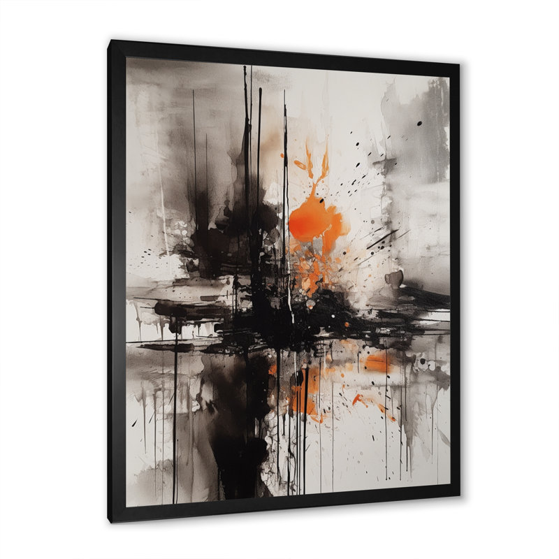 «Exploration des profondeurs du marbre noir I» sur toile, H 32 po x l 16 po x P 1 po, Cadre photo noir