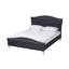 Lit tapissier en polyester très grand lit, gris anthracite H 45,86 po x l 81,95 po x L 86,31 po-360757144-360757145