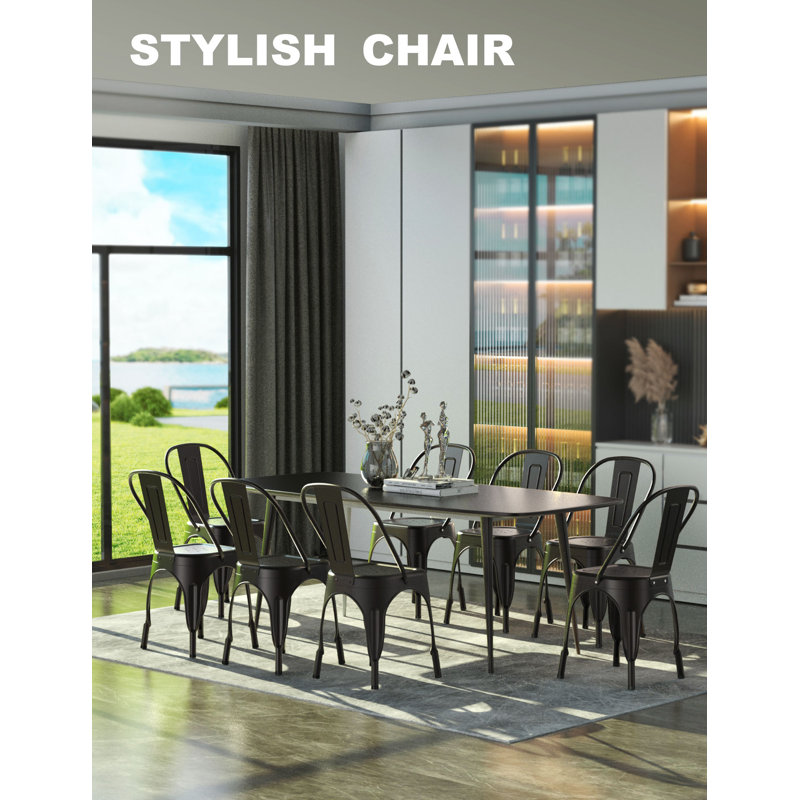 Weaverville 18'' H Stacking Side Chair, Black