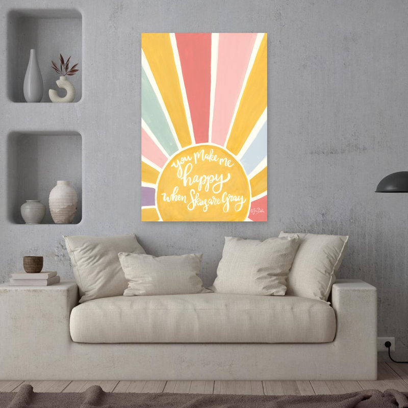 Happy Sunshine, art contemporain abstrait, H 36 po x l 24 po