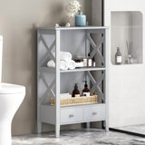 23.75" Antonne Free-Standing Bathroom Cabinet With 2 Drawer And Storage Rack
