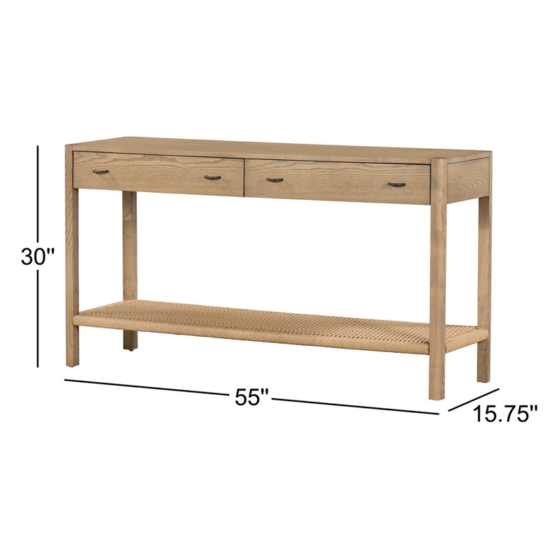 Zuma 55'' W Solid Wood Console Table, Natural Wood