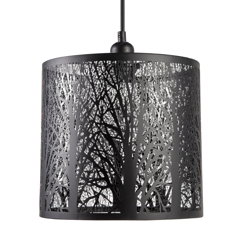 25cm H Metal Drum Pendant Shade ( No Direct Attachment Method ), Black